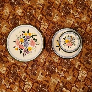 Stangl hand painted fruit and flowers plate/tray